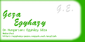 geza egyhazy business card