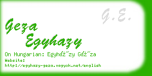 geza egyhazy business card